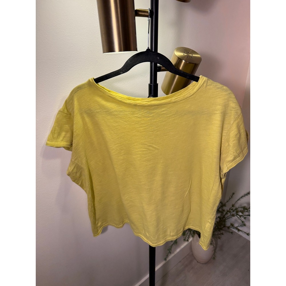 Pharaoh luxe‎ pima tee citron yellow elevated los angeles boutique bright sm euc